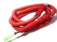 PHARAOH'S Silk RED Hookah Hose, Washable W/a Grommet & 10 Mouth Tips