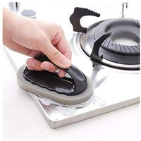 Lavany Scrub Brush,Clearance Magic Emery Sponge Brush Eraser Cleaner with Handle Grip for Kitchen Cleaning Tool,Good for Rust Sink Pot Bowl (Black)