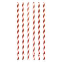Sunshine Mason Co. Plastic Reusable Drinking Straws 6 Pieces, Red Stripe