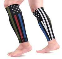 Military Firefighter Police Flag Sports Calf Compression Sleeves Leg Compression Calf Sleeve for Runners Men Women (1 Pair)