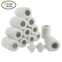 MUEUSS Self-Adhesive Bandage Wrap Tape Waterproof Breathable Elastic Cohesive Non-Woven FDA Approved 3 Inches x 5 Yards (White, 12 roll)