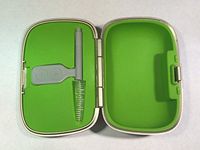 Phonak Hearing Aid Case Gold/Green Clean Tool Large