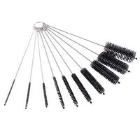 Bocotous Bottle Cleaning Brush Kit Nylon Stainless Steel Pipe Cleaning Brushes, Black Pack of 10