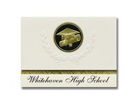 Signature Announcements Whitehaven High School (Memphis, TN) Graduation Announcements, Presidential style, Basic package of 25 Cap & Diploma Seal. Black & Gold.