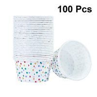 UPKOCH 100pcs Paper Ice Cream Cups Cardboard Bowls Disposable Dessert Yogurt Appetizers Snacks Containers for Home Kitchen