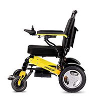 New Freedom D10 Lightweight Folding Electric Power Wheelchair Mobility Aid for Adults, Aviation Travel Safe Mobility Aid Wheelchair, Only 59 lbs Supports 365 lbs FDA Approved (Yellow)