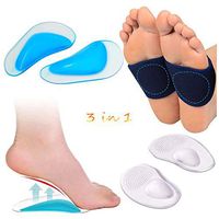 Dream-D Original Arch Support Shoe Insert Gel Set - 3 Pieces-Soft Gel Sleeves for Plantar Fasciitis Support & Flat Foot Support - Pain Relief Men and Women