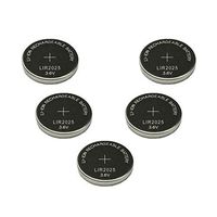 Rechargeable Lithium ion Button Cell Battery 3.6V Count: (5Pcs lir2025)