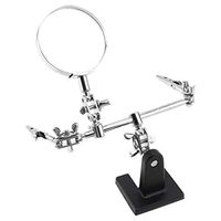 ChgImposs Adjustable 2-1/2" Magnifier Glass Lens Standing with Auxiliary Clips Suitable for Circuit Board Inspection and Maintenance