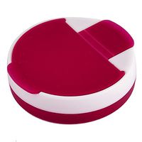 uxcell® Plastic Round Shaped Tablet Medicine Pill Capsules Case Box Clear Red