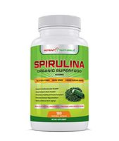 Potent Naturals Organic Spirulina 3000mg | 180 Veggie Caps | Pure Green Algae Superfood Dietary Supplement - Rich in Protein, Vitamins, Minerals, Amino Acids - Vegetarian Safe, Non GMO, Gluten Free
