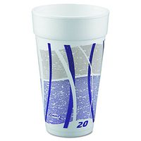 Dart 20J16E Impulse Hot/Cold Foam Cups, 20oz, Printed, Purple/Gray, 25 per Bag (Case of 20 Bags)