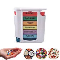 i7kbgshj Weekly Pill Organizer Planner 7 Day Weekly Medicine Tablet Reminder Holder Rainbow 4 Times a Day Travel Pill Storage Case Box Dispenser Stackable Moisture-Proof Daily Vitamin Case