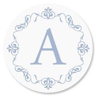 Personalized Ornate Initial Envelope Seals - Set of 144 Self-Adhesive, Flat-Sheet, 1-1/2" Sticker Seals, By Colorful Images