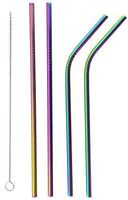HG HGROPE 4 Pcs Stainless Steel Drinking, FDA Approved Straws Reusable,8, Multi-Color