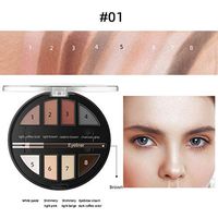Elevin(TM)🌹🌹 Eyebrow Powder Set 7 Pcs Eyebrow Powder Set Eyebrow Card Eyeliner Brush Thrush (A)