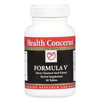 Health Concerns - Formula V - Chinese Herbal Supplement - Promotes Circulation and Reduces Inflammation - with Horse Chestnut Seed Extract - 90 Count