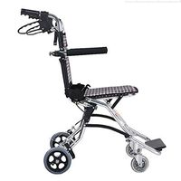HJF-LUNYI Aluminium Wheelchair-Self Propel Wheelchair Folding with Handbrake, Ultralight Portable Care Car, Rear Small Bag, Suitable for The Elderly and Disabled