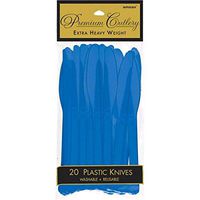 amscan Party Perfect Reusable Plastic Knives (20 Piece), Blue, 11 x 4.5