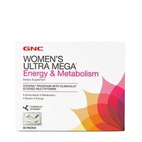 GNC Women's Ultra Mega Energy & Metabolism Vitapak, 30 Packs, Supports Energy Production and Metabolism