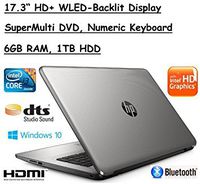Flagship Model HP 17.3" High Performance HD+ WLED-Backlit Laptop, Intel Core i3-5005U, 6GB RAM, 1TB HDD, Windows 10