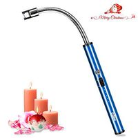 Candle Lighter,Eitou USB Electronic Arc Lighter with LED Rechargeable Electric Lighter Long Flexible Neck for Camping Cooking BBQs Fireworks（Blue)