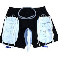LXHL Incontinence Pants for Men with Collection Urine Bag Portable Leak Proof Leg Pee Catheter Holder for Elder（Size L）