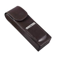 Lxc Smoking Set/Leather with Stainless Steel Cigar Cutter Cigar Tube Travel Portable Cigarette Box Can Hold 2 Cigars Thick Leather Case Creative Men's Gift Box Mute