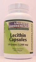 Lecithin 19 Grain American Supplements 100 Softgel