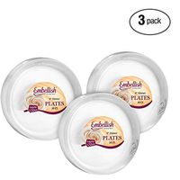 Embellish Crystal Clear Disposable Heavy Duty Plastic 9 Inch Dinner, Luncheon Plates, 60 Count, Ideal For Wedding, Catering, Parties, Buffets, Events, Or Everyday Use, 3 Packs