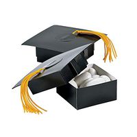Fun Express - Mortarboard Treat Box for Graduation - Party Supplies - Containers & Boxes - Paper Boxes - Graduation - 12 Pieces