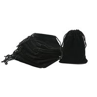 Shintop 10pcs Velvet Drawstring Bags Wedding Gift Bags Velvet Cloth Jewelry Pouches (Black)