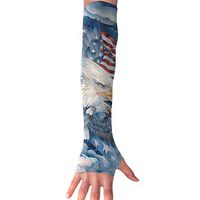 QG ZZX Bald Eagle American Flag Unisex Compression Arm Sleeves UV Protection Performance Arm Sleeve Outdoor Sports Baseball,Basketball,Football (1 Pair)