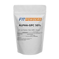 Alpha-GPC Powder 50% Non-Clumping Choline by FitPowders, Non-GMO, Vegan, Soy Free, Support Memory and Focus, with Scoop (25 Grams)