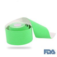 JINGYUAN Kinesiology Tape FDA CE Approved Breathable Flexible Sweat Proof Sport tape Plus A Cute Scissor for Cross Fit, Cycling, Boxing ,Uncut 2 inch x 16.4 feet Roll, Latex and Zinc Free (Green)