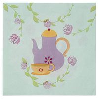 Cocktail Napkins - 150-Pack Luncheon Napkins, Disposable Paper Napkins Kids Birthday Party Supplies, 2-Ply, Garden Tea Party Design, Unfolded 13 x 13 Inches, Folded 6.5 x 6.5 Inches