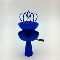 Crown Head Bowl Charcoal Holder Burner for Shisha Hookhas Chicha Narguile Accessories Carbon Fittings Separator Pan Hood (Blue)