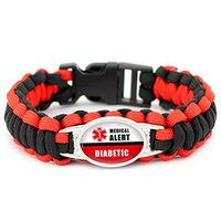 The Electric Mammoth Diabetes Diabetic Type 1 2 Awareness Ribbon Paracord Bracelets (Diabetic)