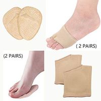 Metatarsal Pads, Ball of Foot Cushion with Soft Gel for Bunion Plantar Fasciitis Calluses Blisters Pain Relief, Comfortable Foot Care Forefoot Sleeves and Shoe Inserts for Women, Men (4 Pair)