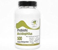 Probiotic Acidophilus - 500 Million Live Active Cultures - Keep Refrigerated ~ 200 Capsules - No Additives ~ Naturetition Supplements