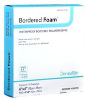 DermaRite BorderedFoam Waterproof Bordered Foam Dressing - 6 x 6 Inch