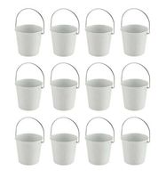 YUPHOO Metal Sauce Cups Bucket, 12-Pack,2 Ounce Black Stackable Mise en Place Cups(White)