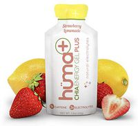 Huma Plus - Chia Energy Gel, Strawberry Lemonade, 24 Gels, 1x Caffeine - Natural Electrolyte Enhanced Energy Gel