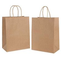 20pcs Brown Paper Bags,Gift Bags,Twisted Handle Bags, Xmas Gift Bags, Paper Carrier Bags,Paper Party Bags for Grocery Baking Shopping Merchandise Boutique Retail (Thicken 130gsm)