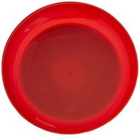 Red Round Scoop Dish, Unbreakable 8" Scooper Bowl for Elderly, Disabled, & Handicapped, Plate with Non Skid Rubber Padded Bottom for Independent Eating, Self-Feeding Aid