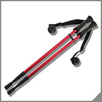 XIHAA Shock Avoidance Lnternal Lock Trekking Pole Three Section Telescopic Ultralight 6061 Aluminum Alloy Red(1 Pair)