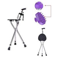 Rziioo Folding Canes Seat Walking Stick Height Adjustment Cane Seat Aluminum Walking Stick Travel Aid