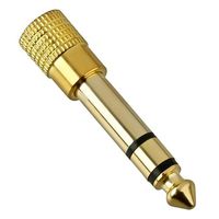 Wired-Up 3.5mm Socket to 6.35mm Jack Plug Audio Stereo Adaptor Gold Premium