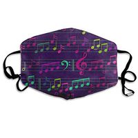 Face Mask Abstract Music Note Purple Trendy Cycling Half Face Earloop Dust Mask for Man