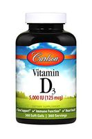 Carlson - Vitamin D3, 5000 IU, Vitamin D Supplements, Bone & Immune Support, Vitamin D3 Softgels, Heart Health, Gluten Free Vitamin D Capsules, 360 Softgels